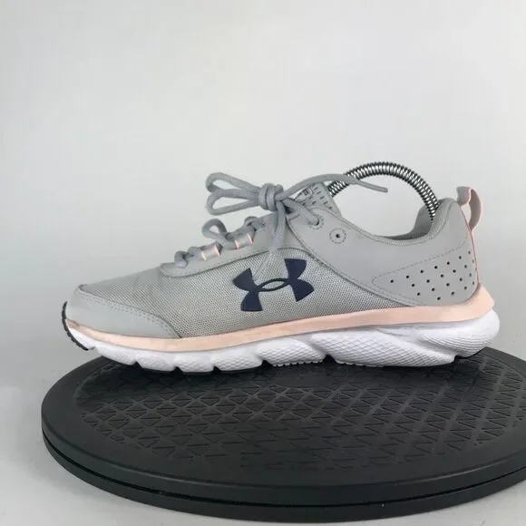 Under Armour Charged Assert 8 Gray/Pink Running Shoes 3021972-105 Women Size 9.5 - Picture 9 of 12